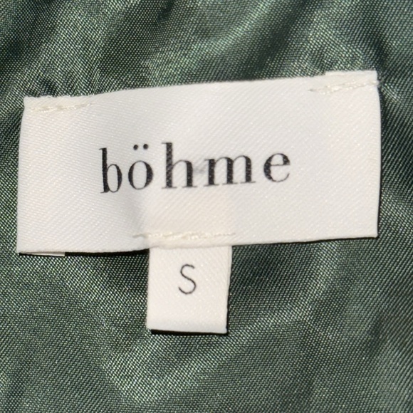 Bohme Pleated Puff Sleeve Peplum Blouse SZ Small - Picture 8 of 9